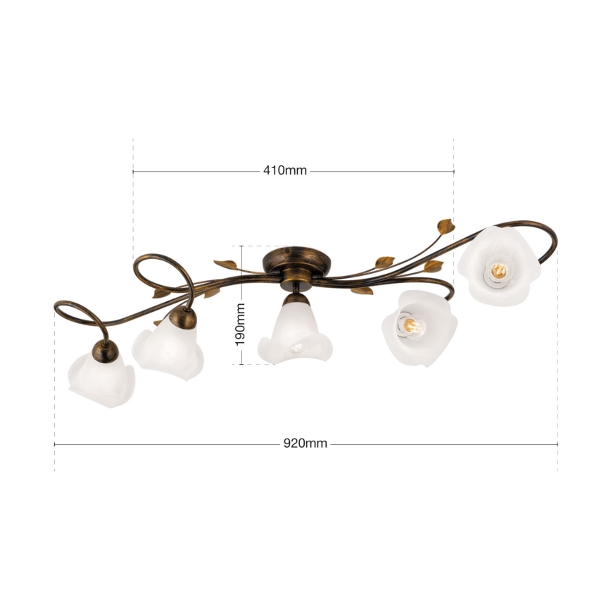 Loftlampe SISI 5xE14/40W/230V bronze/patina