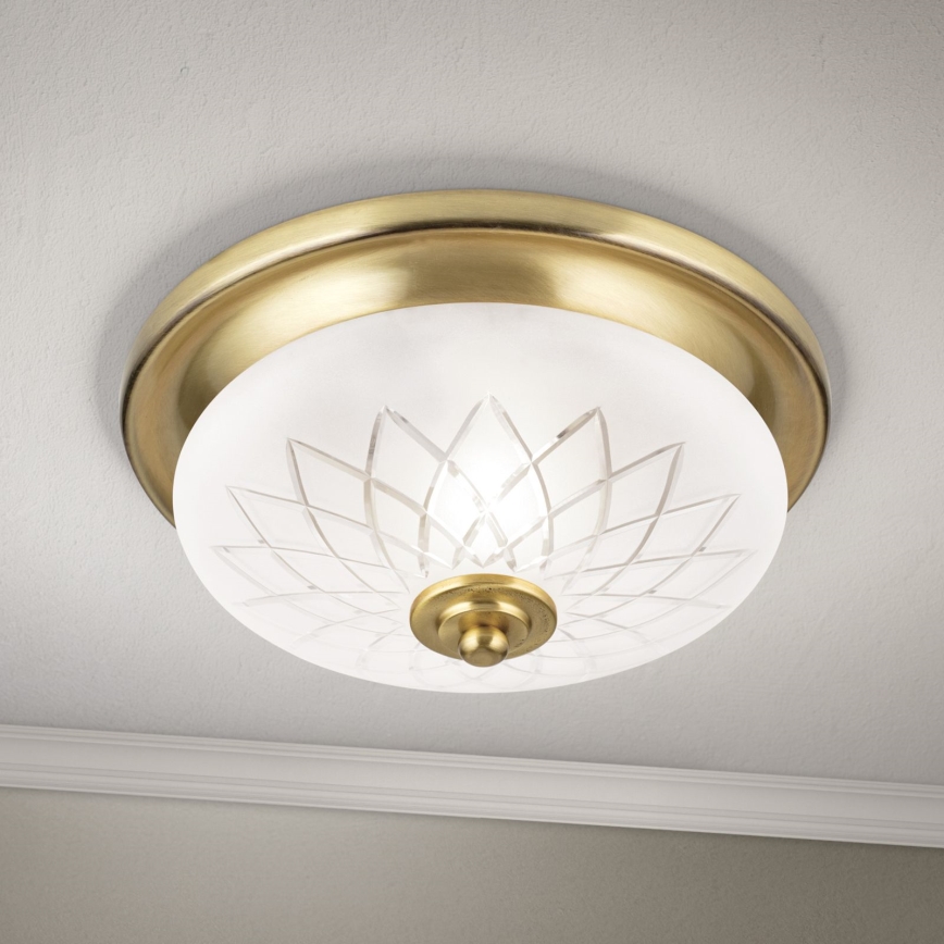 Loftlampe PORTO 1xE27/40W/230V diameter 26 cm guldfarvet