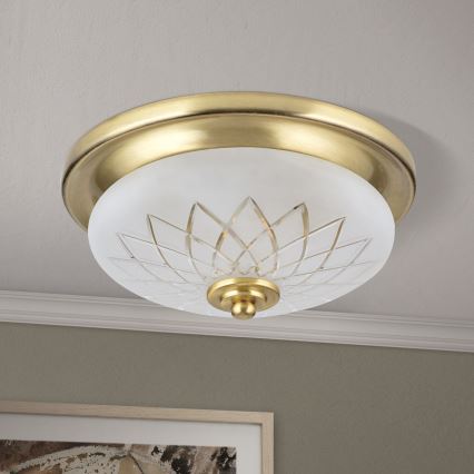 Loftlampe PORTO 1xE27/40W/230V diameter 26 cm guldfarvet