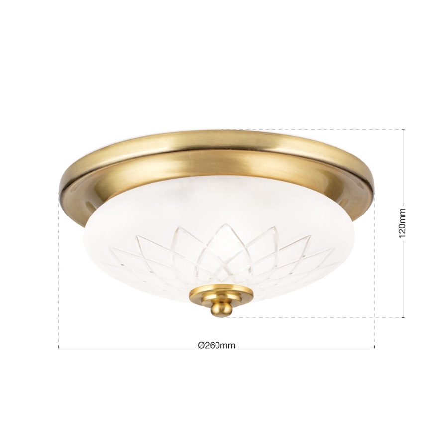Loftlampe PORTO 1xE27/40W/230V diameter 26 cm guldfarvet