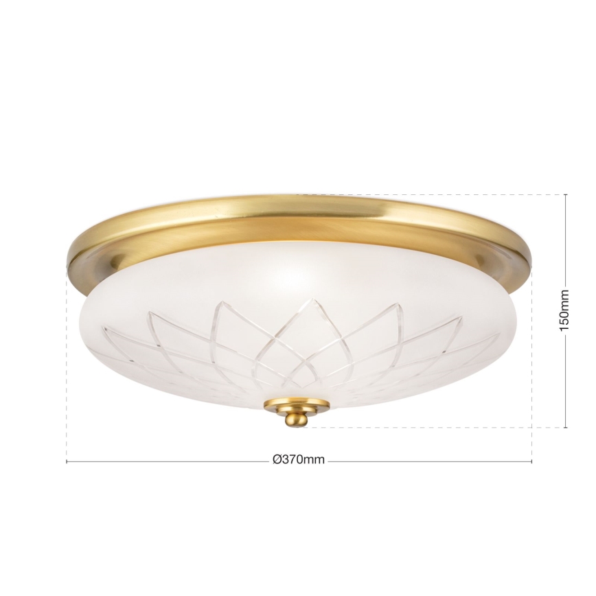 Loftlampe PORTO 2xE27/40W/230V diameter 37 cm guldfarvet