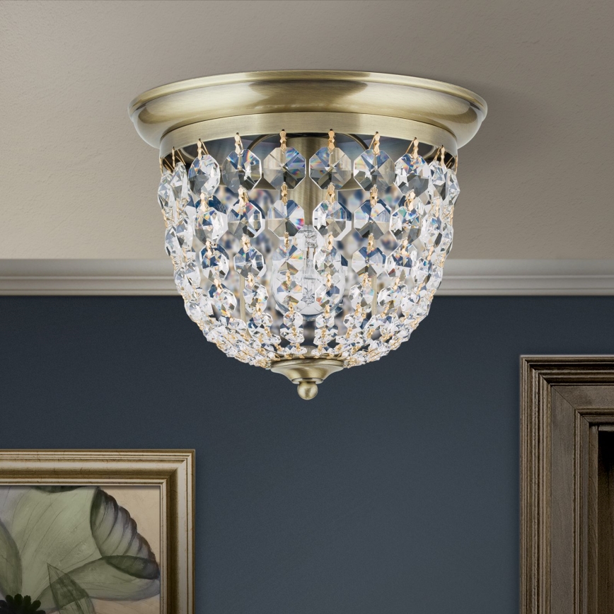 Loftlampe i krystal PLAFOND 1xE27/40W/230V diameter 26 cm bronze
