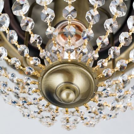 Loftlampe i krystal PLAFOND 1xE27/40W/230V diameter 26 cm bronze