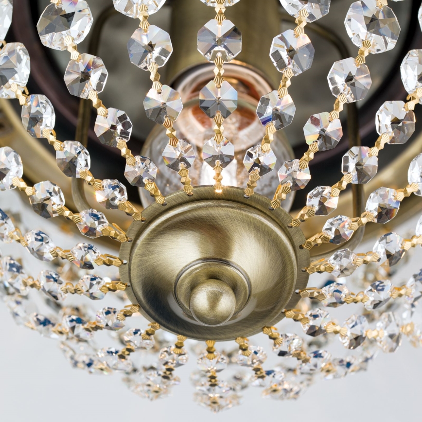 Loftlampe i krystal PLAFOND 1xE27/40W/230V diameter 26 cm bronze