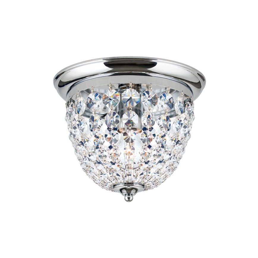 Loftlampe i krystal PLAFOND 1xE27/40W/230V diameter 26 cm skinnende krom