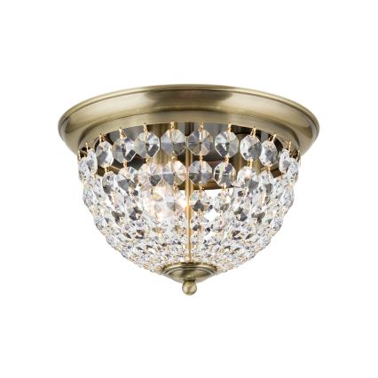 Loftlampe i krystal PLAFOND 3xE27/40W/230V diameter 35 cm bronze