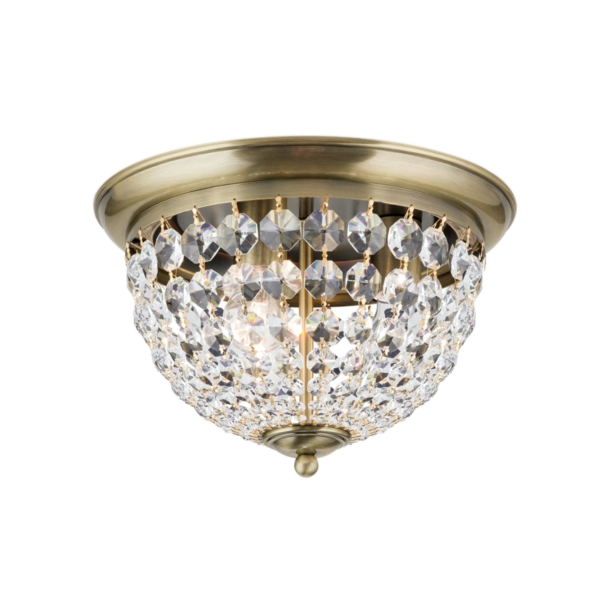 Loftlampe i krystal PLAFOND 3xE27/40W/230V diameter 35 cm bronze