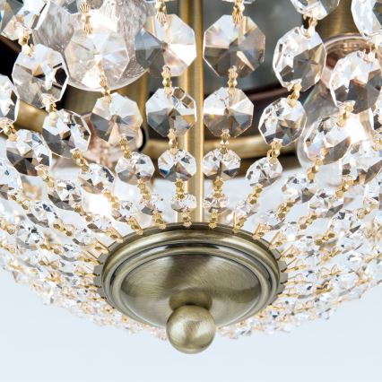 Loftlampe i krystal PLAFOND 3xE27/40W/230V diameter 35 cm bronze