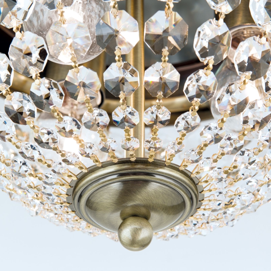 Loftlampe i krystal PLAFOND 3xE27/40W/230V diameter 35 cm bronze
