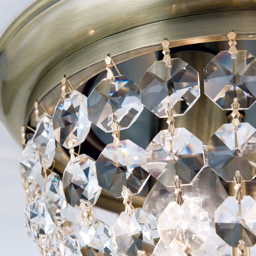 Loftlampe i krystal PLAFOND 3xE27/40W/230V diameter 35 cm bronze