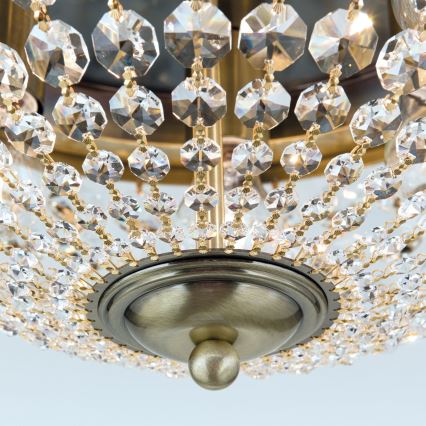 Loftlampe i krystal PLAFOND 6xE27/40W/230V diameter 47 cm bronze
