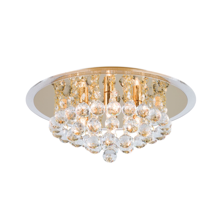 Loftlampe i krystal GLORIA 4xG9/40W/230V diameter 38 cm guldfarvet