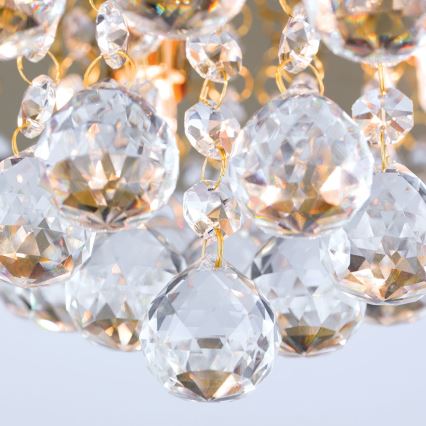 Loftlampe i krystal GLORIA 4xG9/40W/230V diameter 38 cm guldfarvet