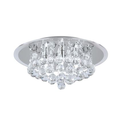 Loftlampe i krystal GLORIA 4xG9/40W/230V diameter 38 cm transparent/skinnende krom