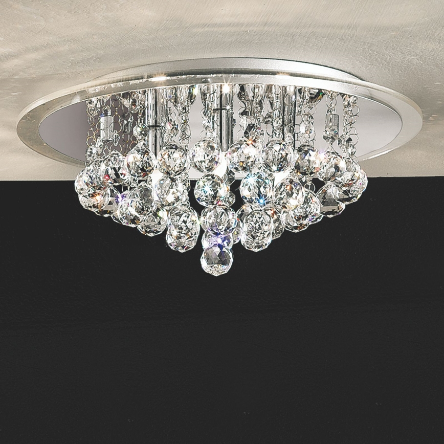 Loftlampe i krystal GLORIA 4xG9/40W/230V diameter 38 cm transparent/skinnende krom