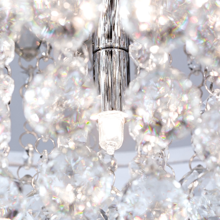 Loftlampe i krystal GLORIA 4xG9/40W/230V diameter 38 cm transparent/skinnende krom