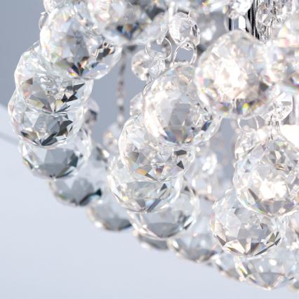 Loftlampe i krystal GLORIA 4xG9/40W/230V diameter 38 cm transparent/skinnende krom