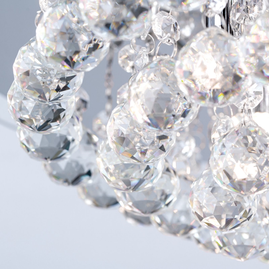 Loftlampe i krystal GLORIA 4xG9/40W/230V diameter 38 cm transparent/skinnende krom