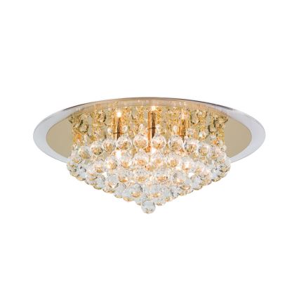 Loftlampe i krystal GLORIA 6xG9/40W/230V diameter 50 cm guldfarvet