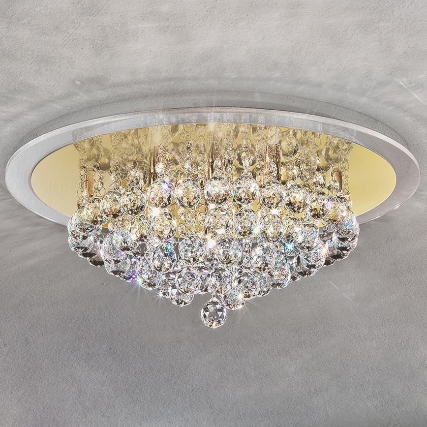 Loftlampe i krystal GLORIA 6xG9/40W/230V diameter 50 cm guldfarvet
