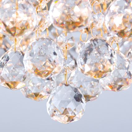 Loftlampe i krystal GLORIA 6xG9/40W/230V diameter 50 cm guldfarvet