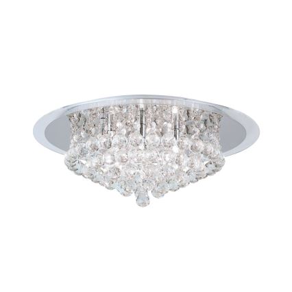 Loftlampe i krystal GLORIA 6xG9/40W/230V diameter 50 cm transparent/skinnende krom