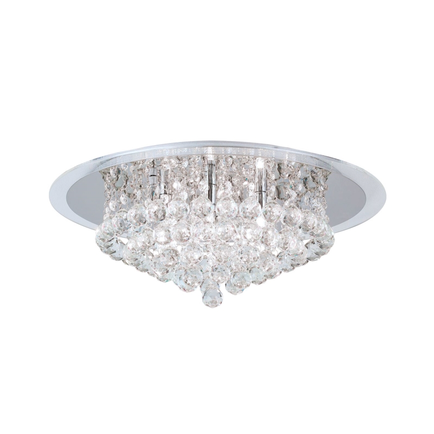 Loftlampe i krystal GLORIA 6xG9/40W/230V diameter 50 cm transparent/skinnende krom