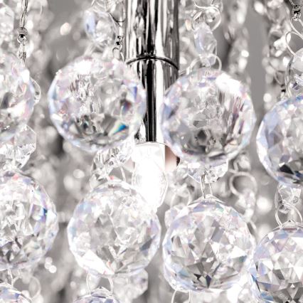 Loftlampe i krystal GLORIA 6xG9/40W/230V diameter 50 cm transparent/skinnende krom