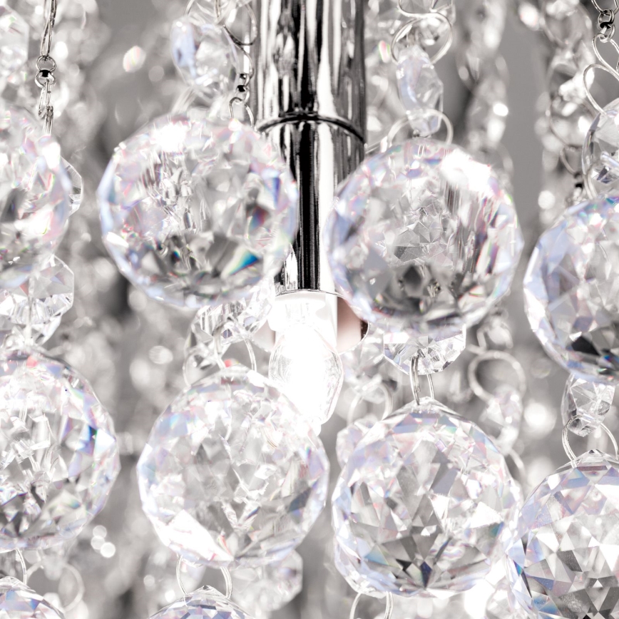 Loftlampe i krystal GLORIA 6xG9/40W/230V diameter 50 cm transparent/skinnende krom