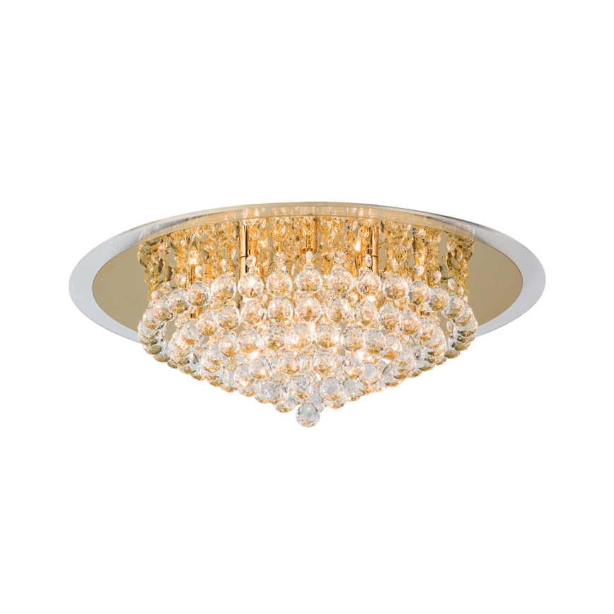 Loftlampe i krystal GLORIA 9xG9/40W/230V diameter 62 cm guldfarvet