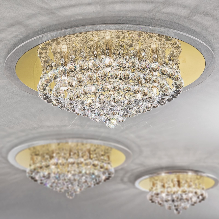Loftlampe i krystal GLORIA 9xG9/40W/230V diameter 62 cm guldfarvet