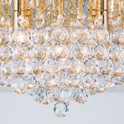 Loftlampe i krystal GLORIA 9xG9/40W/230V diameter 62 cm guldfarvet