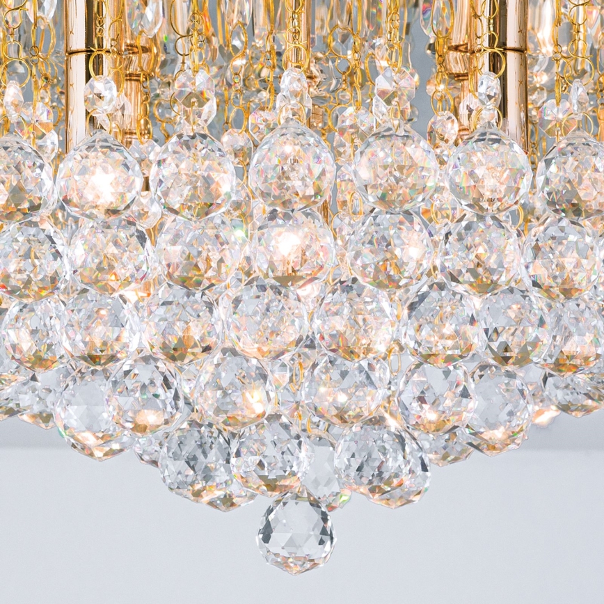 Loftlampe i krystal GLORIA 9xG9/40W/230V diameter 62 cm guldfarvet