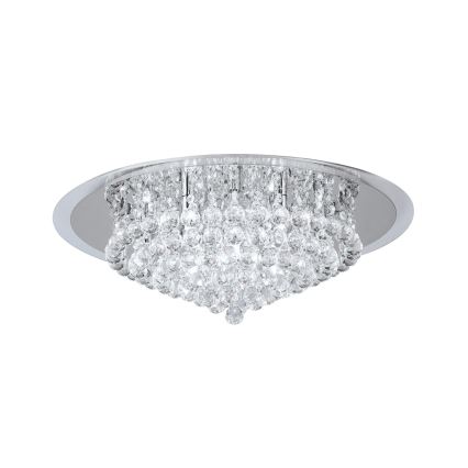 Loftlampe i krystal GLORIA 9xG9/40W/230V diameter 62 cm transparent/skinnende krom