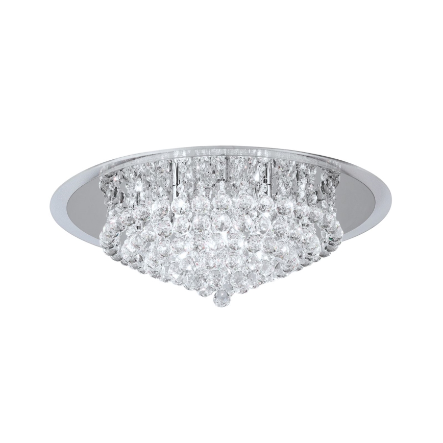 Loftlampe i krystal GLORIA 9xG9/40W/230V diameter 62 cm transparent/skinnende krom