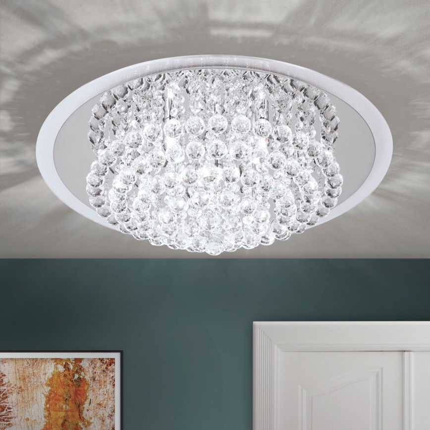 Loftlampe i krystal GLORIA 9xG9/40W/230V diameter 62 cm transparent/skinnende krom