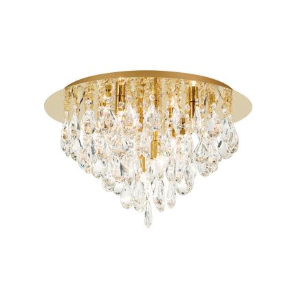 Loftlampe i krystal CELESTE 6xG9/40W/230V diameter 45 cm guldfarvet