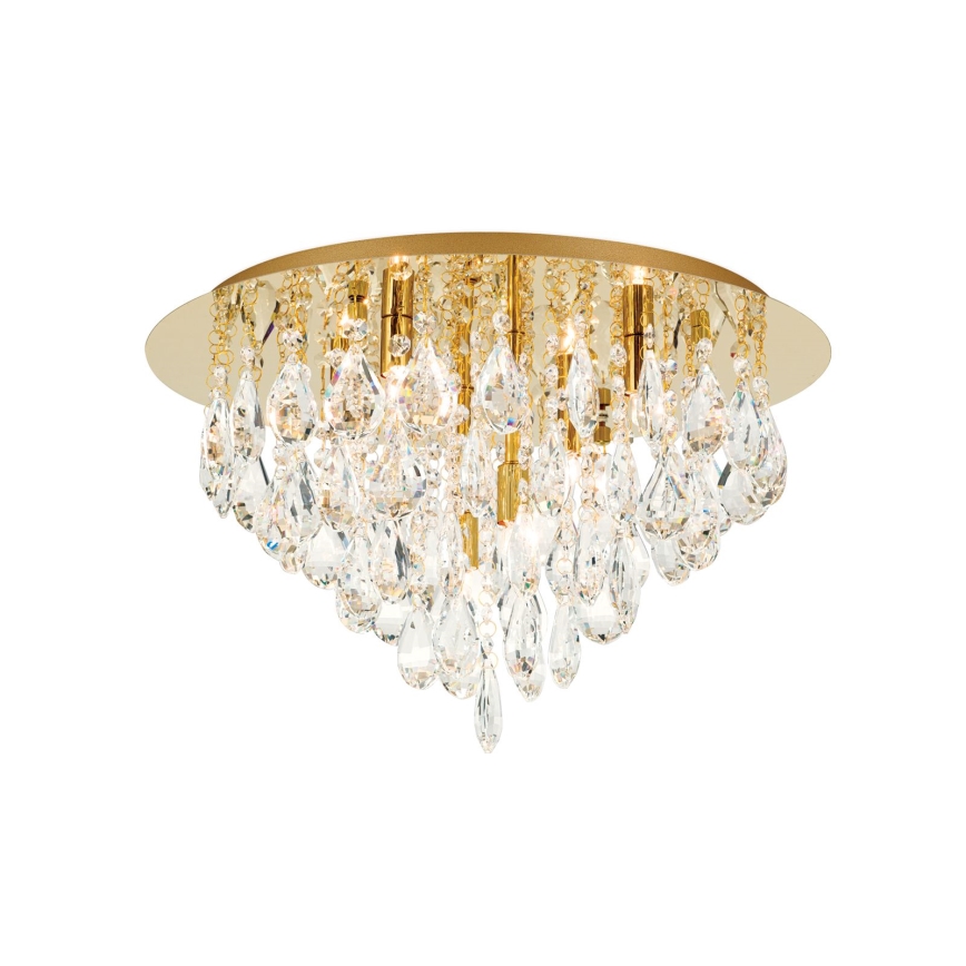 Loftlampe i krystal CELESTE 6xG9/40W/230V diameter 45 cm guldfarvet