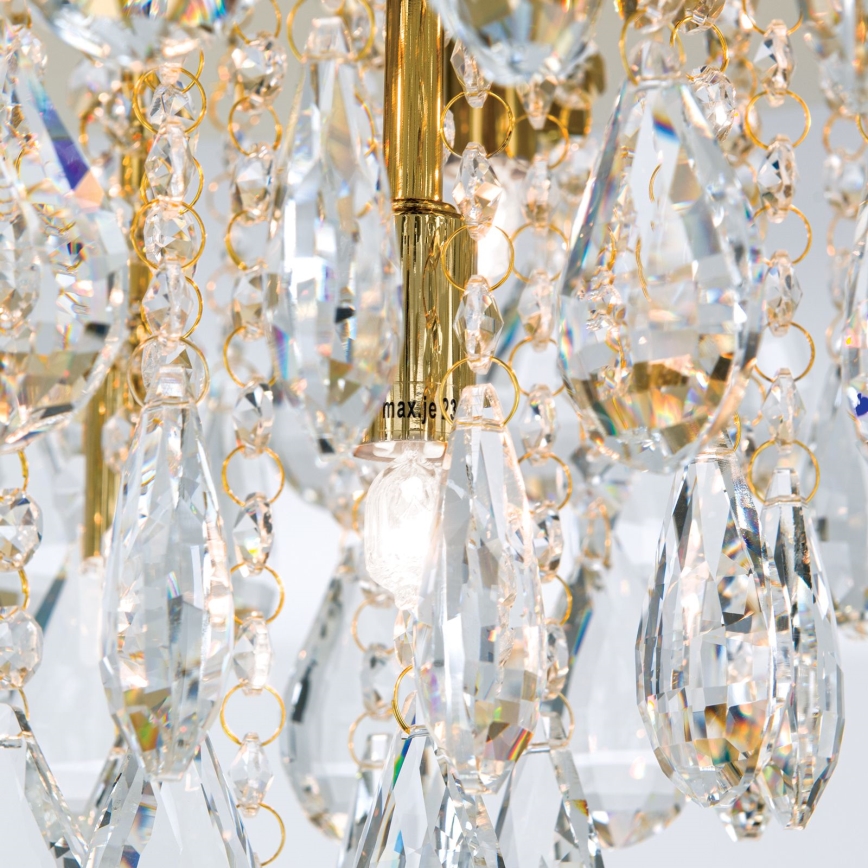 Loftlampe i krystal CELESTE 6xG9/40W/230V diameter 45 cm guldfarvet