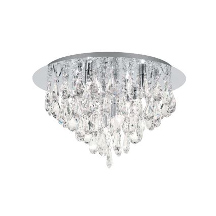 Loftlampe i krystal CELESTE 6xG9/40W/230V diameter 45 cm skinnende krom