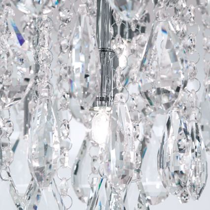 Loftlampe i krystal CELESTE 6xG9/40W/230V diameter 45 cm skinnende krom