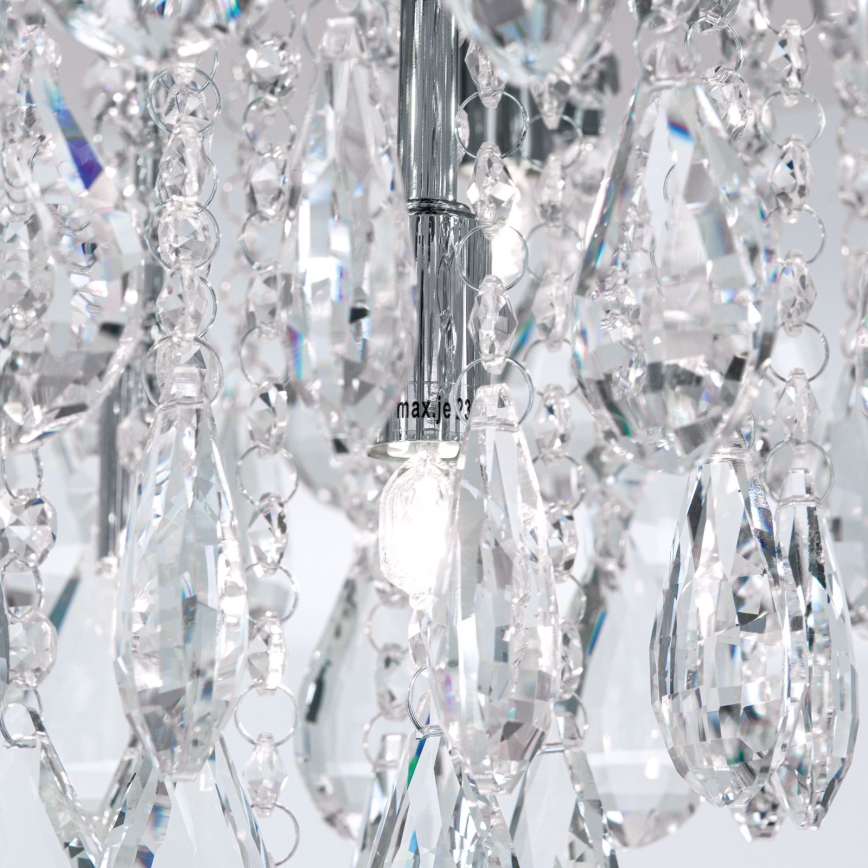 Loftlampe i krystal CELESTE 6xG9/40W/230V diameter 45 cm skinnende krom