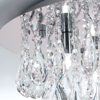Loftlampe i krystal CELESTE 6xG9/40W/230V diameter 45 cm skinnende krom