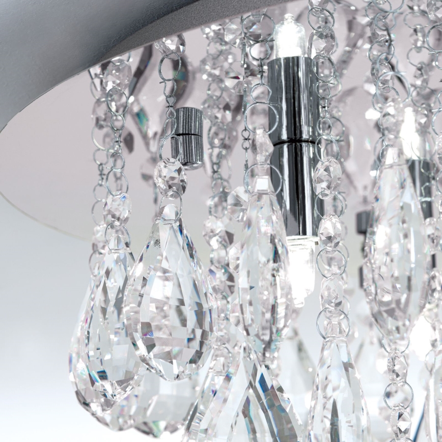 Loftlampe i krystal CELESTE 6xG9/40W/230V diameter 45 cm skinnende krom