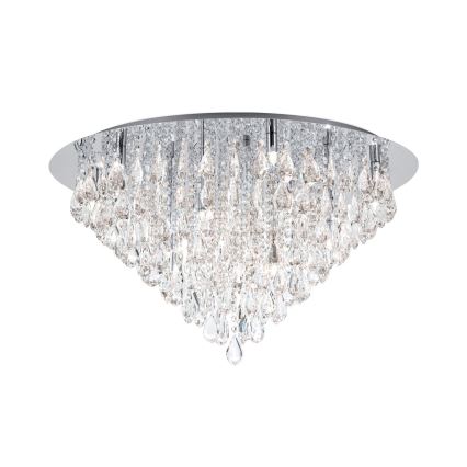 Loftlampe i krystal CELESTE 12xG9/40W/230V diameter 75 cm skinnende krom