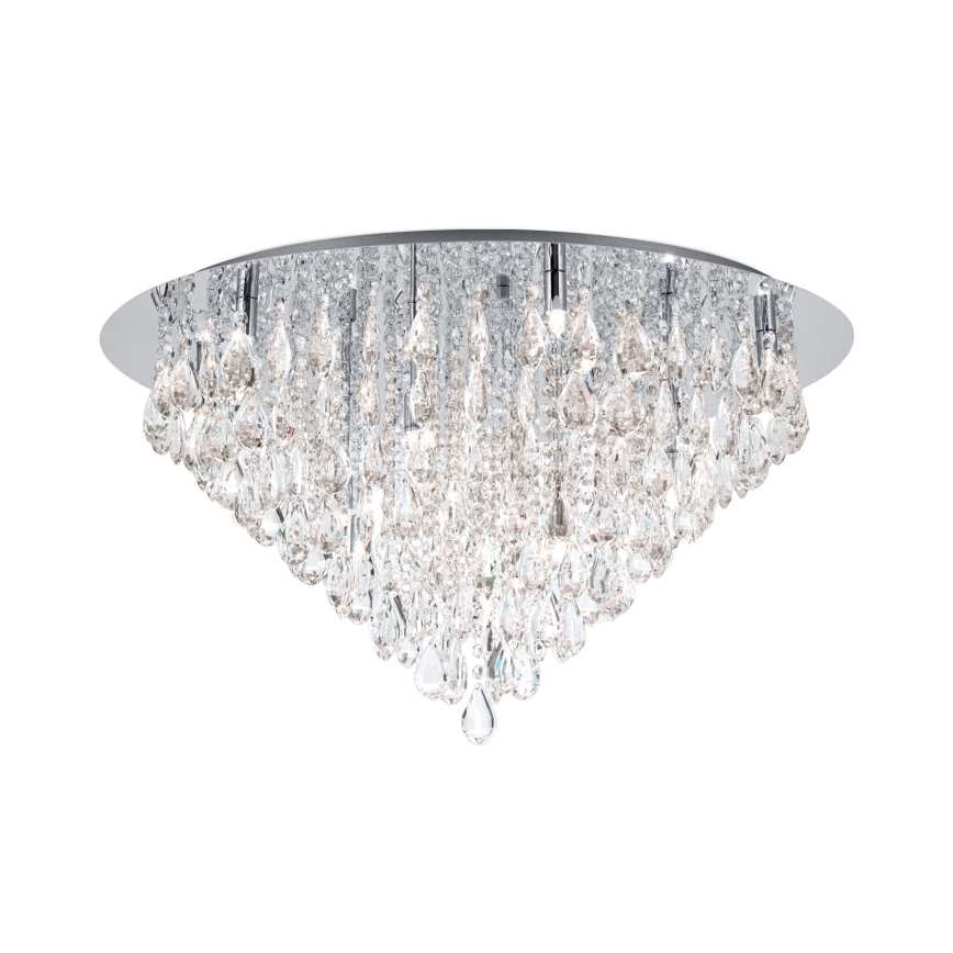 Loftlampe i krystal CELESTE 12xG9/40W/230V diameter 75 cm skinnende krom