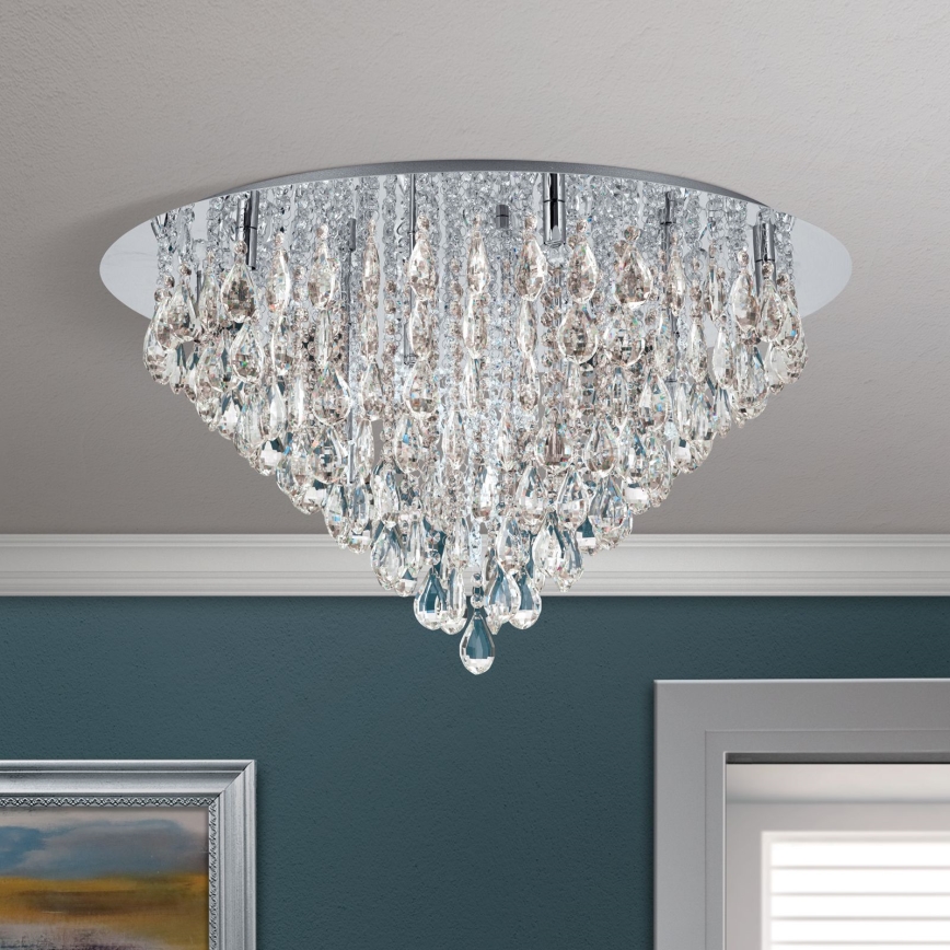 Loftlampe i krystal CELESTE 12xG9/40W/230V diameter 75 cm skinnende krom