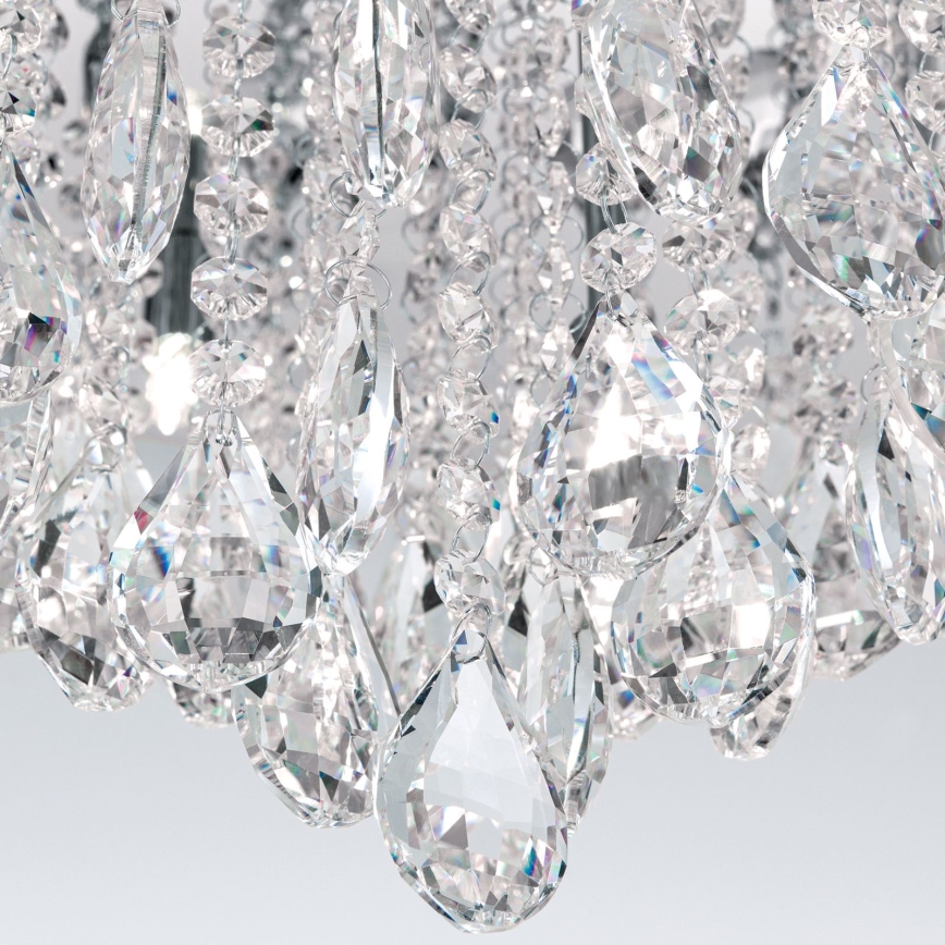 Loftlampe i krystal CELESTE 12xG9/40W/230V diameter 75 cm skinnende krom