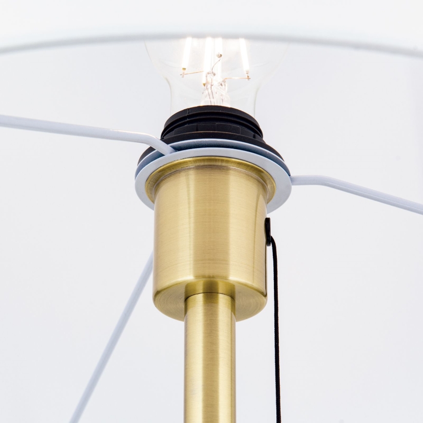 Gulvlampe LUDWIG 1xE27/40W/230V hvid/guldfarvet