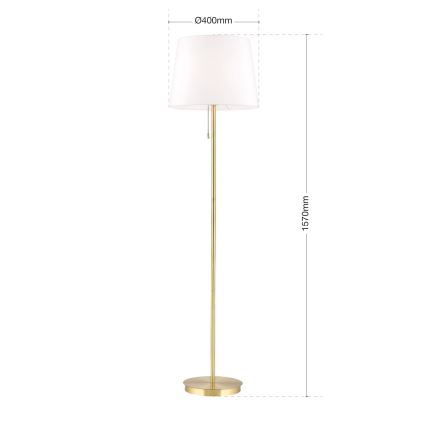 Gulvlampe LUDWIG 1xE27/40W/230V hvid/guldfarvet